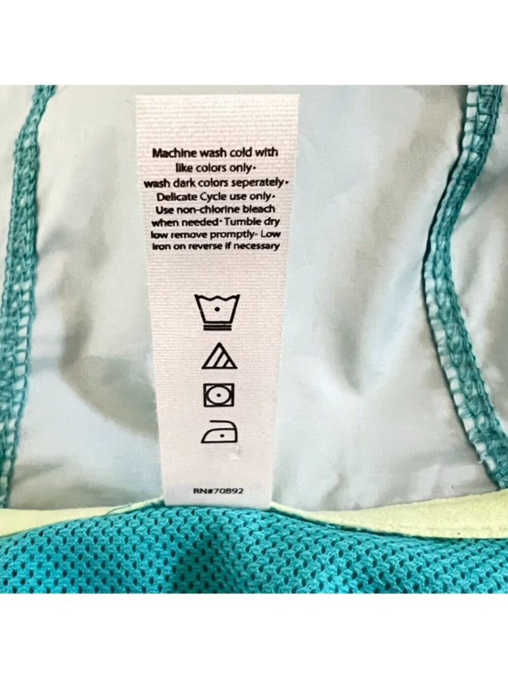 Layer 8 Womens Sz M Windbreaker Teal Ombre Hooded Rain Quick Dry Jacket Packable - Picture 4 of 10